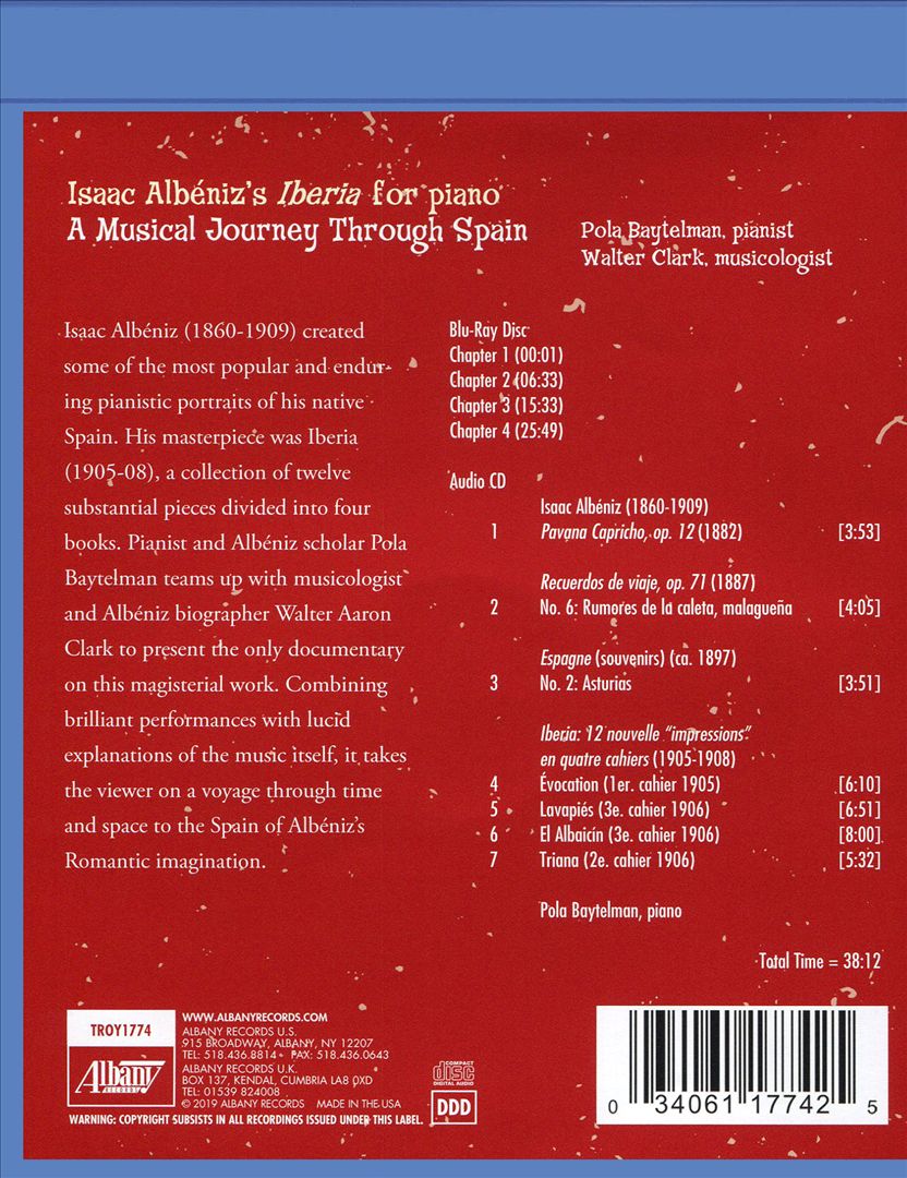 Isaac Albeniz's Iberia for piano - A Musical Journey Through Spain [CD & Blu-ray] cover art