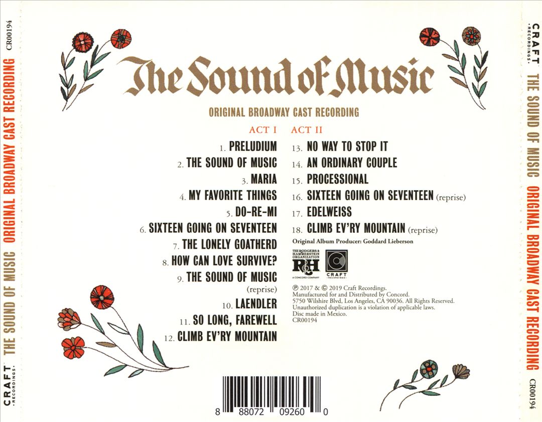 Sound of Music [Original Broadway Cast] cover art