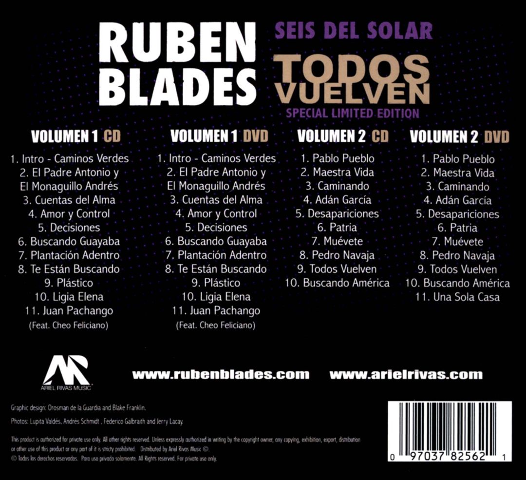 Todos Vuelven: Live cover art