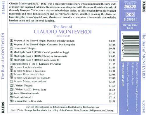 Best of Monteverdi cover art