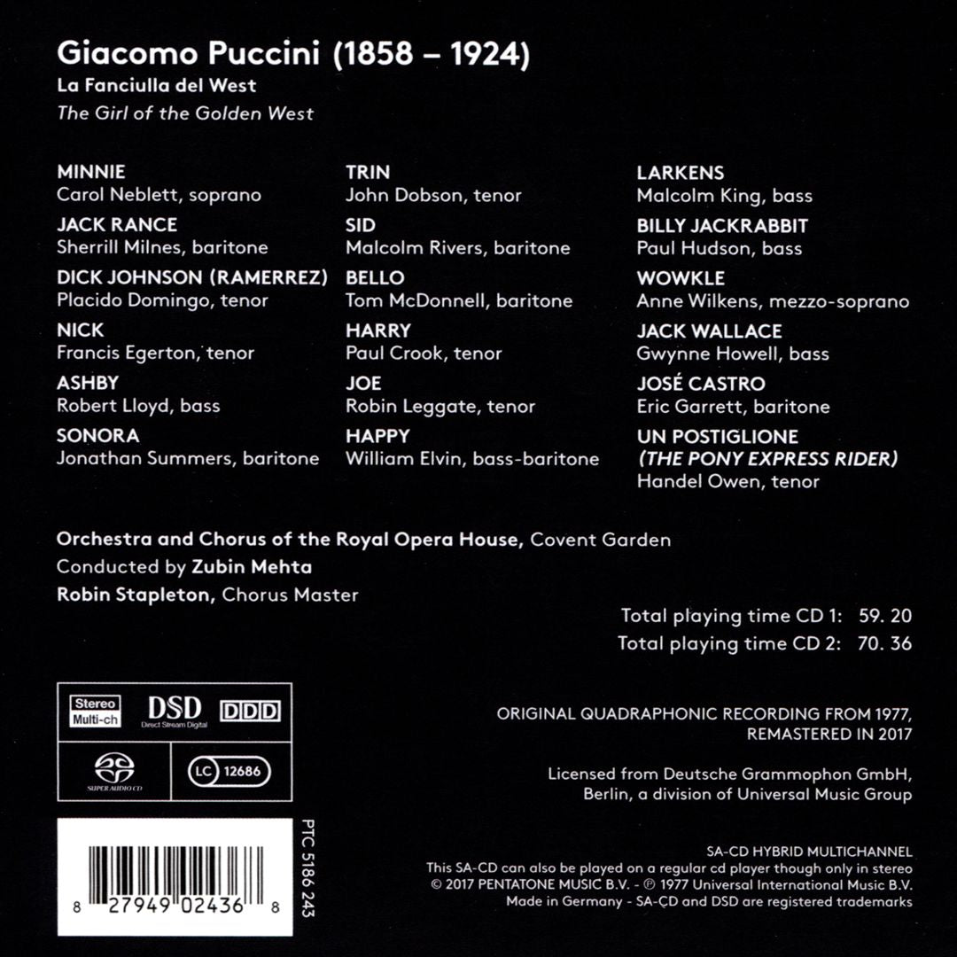 Giacomo Puccini: La Fanciulla del West cover art