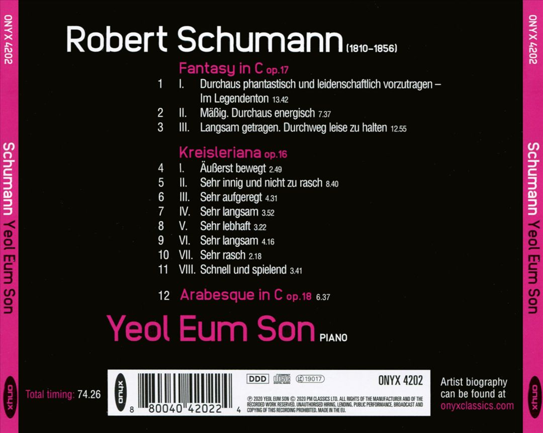 Schumann: Kreisleriana; Fantasy in C; Arabesque cover art