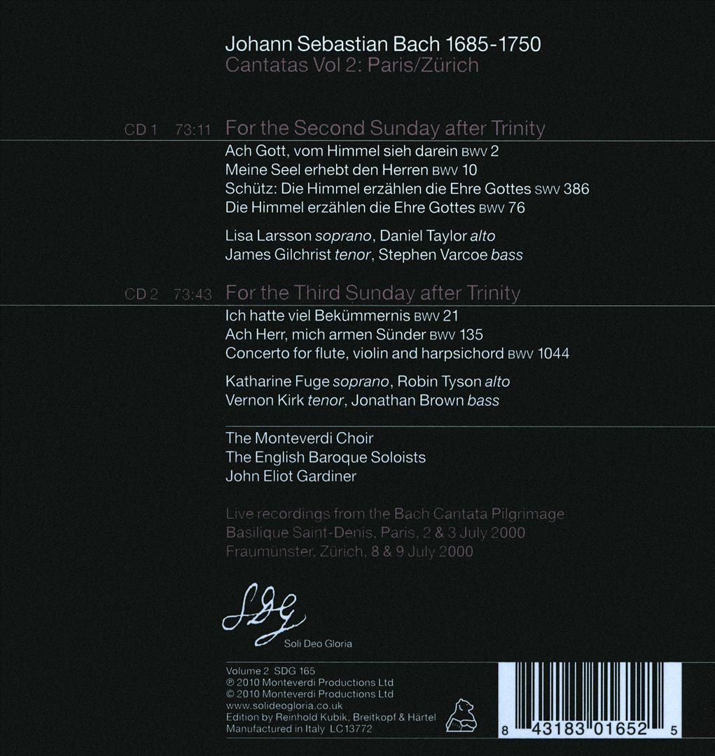 Bach Cantatas, Vol. 2: Paris/Zürich cover art