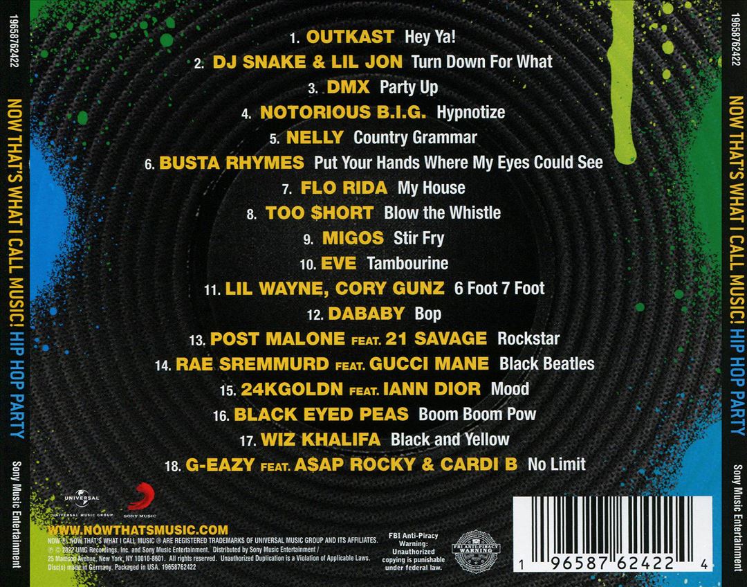 Now That's What I Call Music, Hip Hop Party cover art