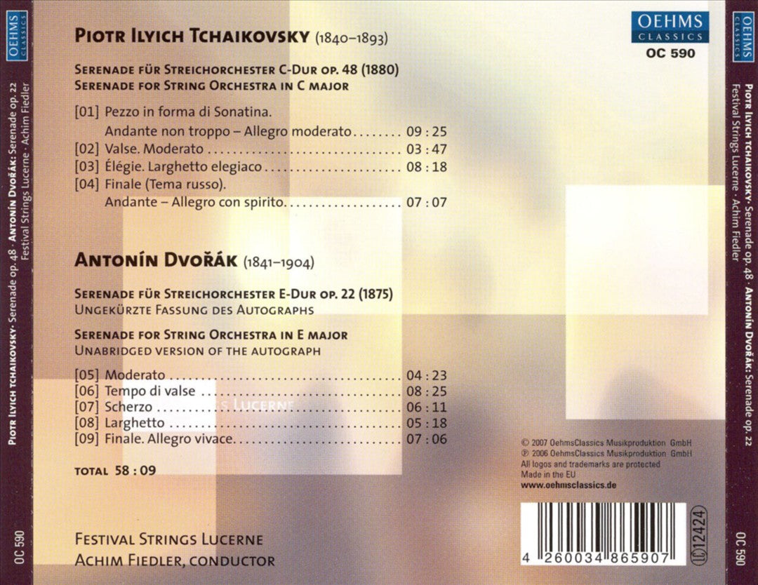 Tchaikovsky, Dvorák: Serenades for Strings cover art