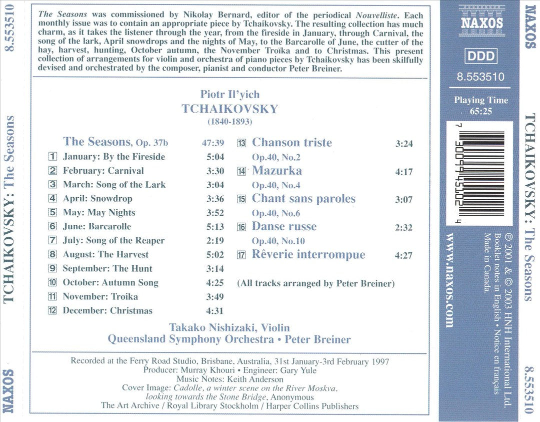 Tchaikovsky: The Seasons cover art