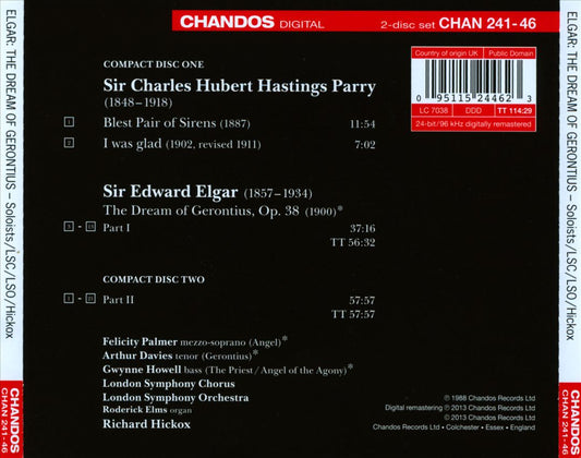 Elgar: The Dream of Gerontius; Parry: Blest Pair of Sirens; I Was Glad cover art