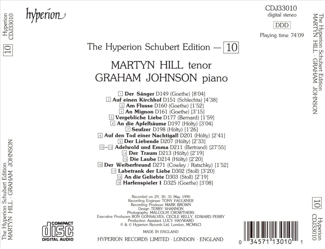 Schubert: The Complete Songs, Vol. 10 cover art