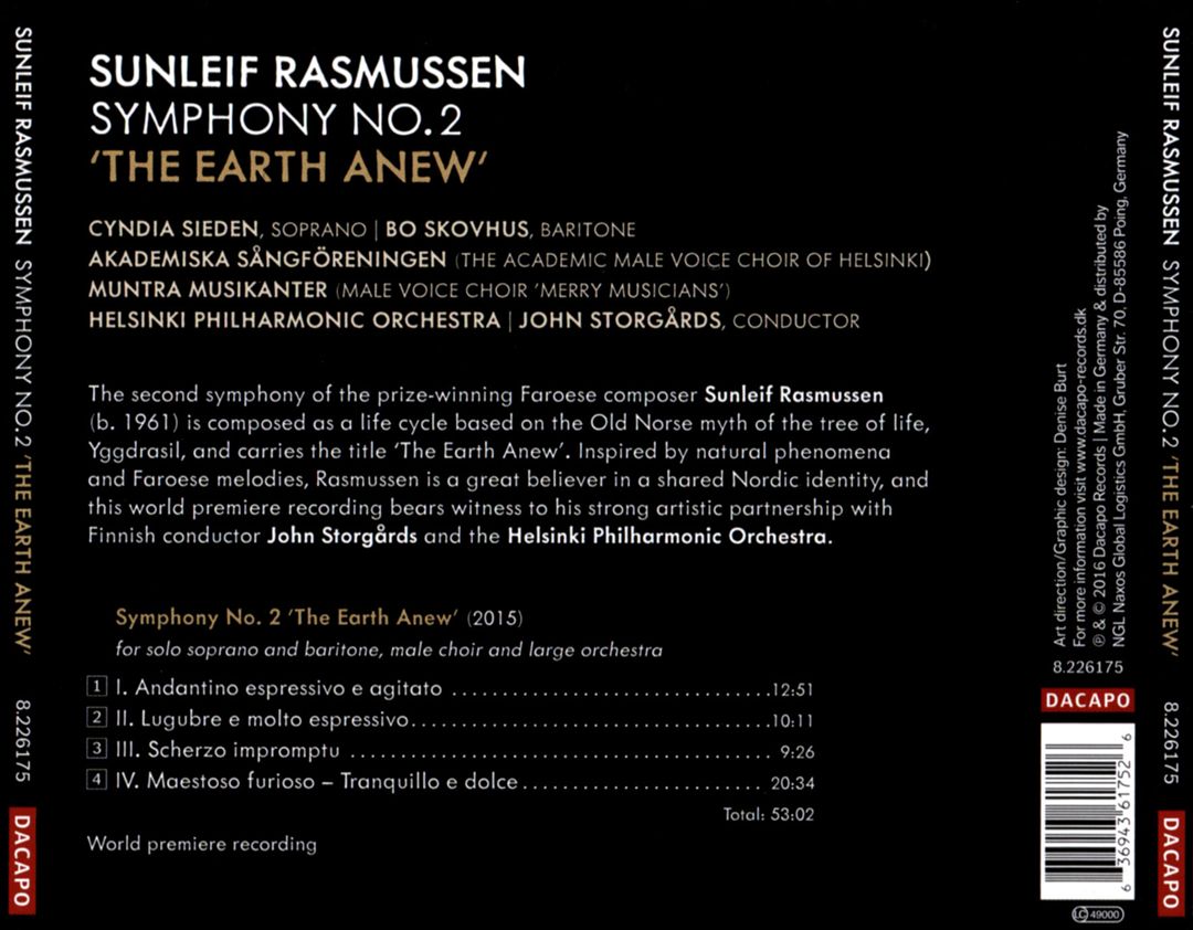 Sunleif Radmussen: Symphony No. 2 "The Earth Anew" cover art