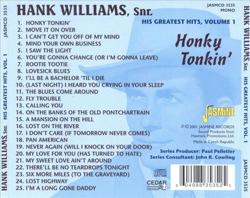 His Greatest Hits, Vol. 1: Honky Tonkin' cover art