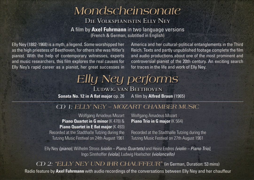 Mondscheinsonate: Die Volkspianistin Elly Ney [Video]; Elly Ney Performs Ludwig van Beethoven - Sonate No. 12 A flat major, Op. 26 cover art