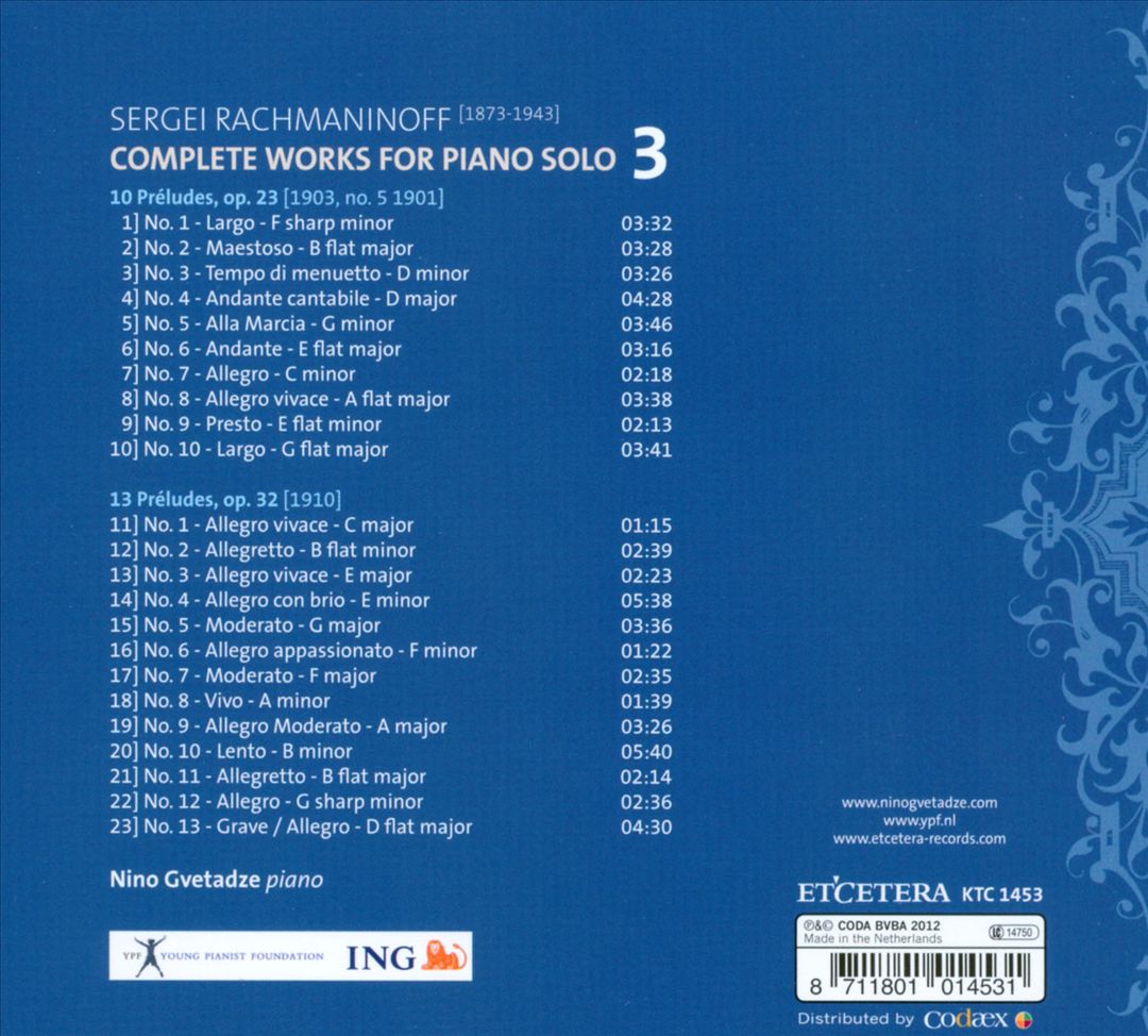 Rachmaninov: Complete Works for Piano Solo, Vol. 3 cover art