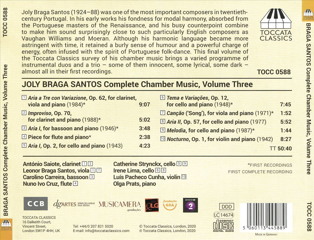 Joly Braga Santos: Complete Chamber Music, Vol. 3 cover art