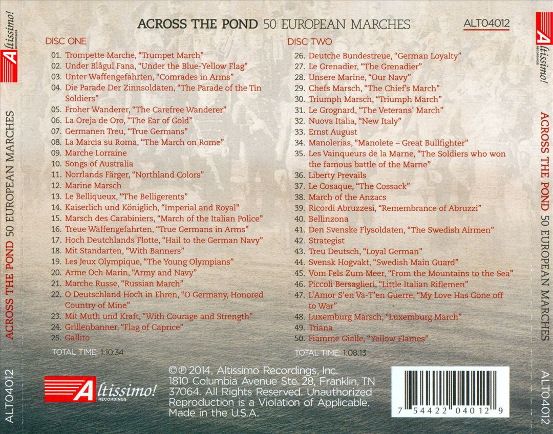 Across the Pond: 50 European Marches cover art