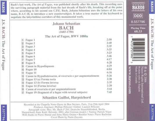 J.S. Bach: The Art of Fugue cover art
