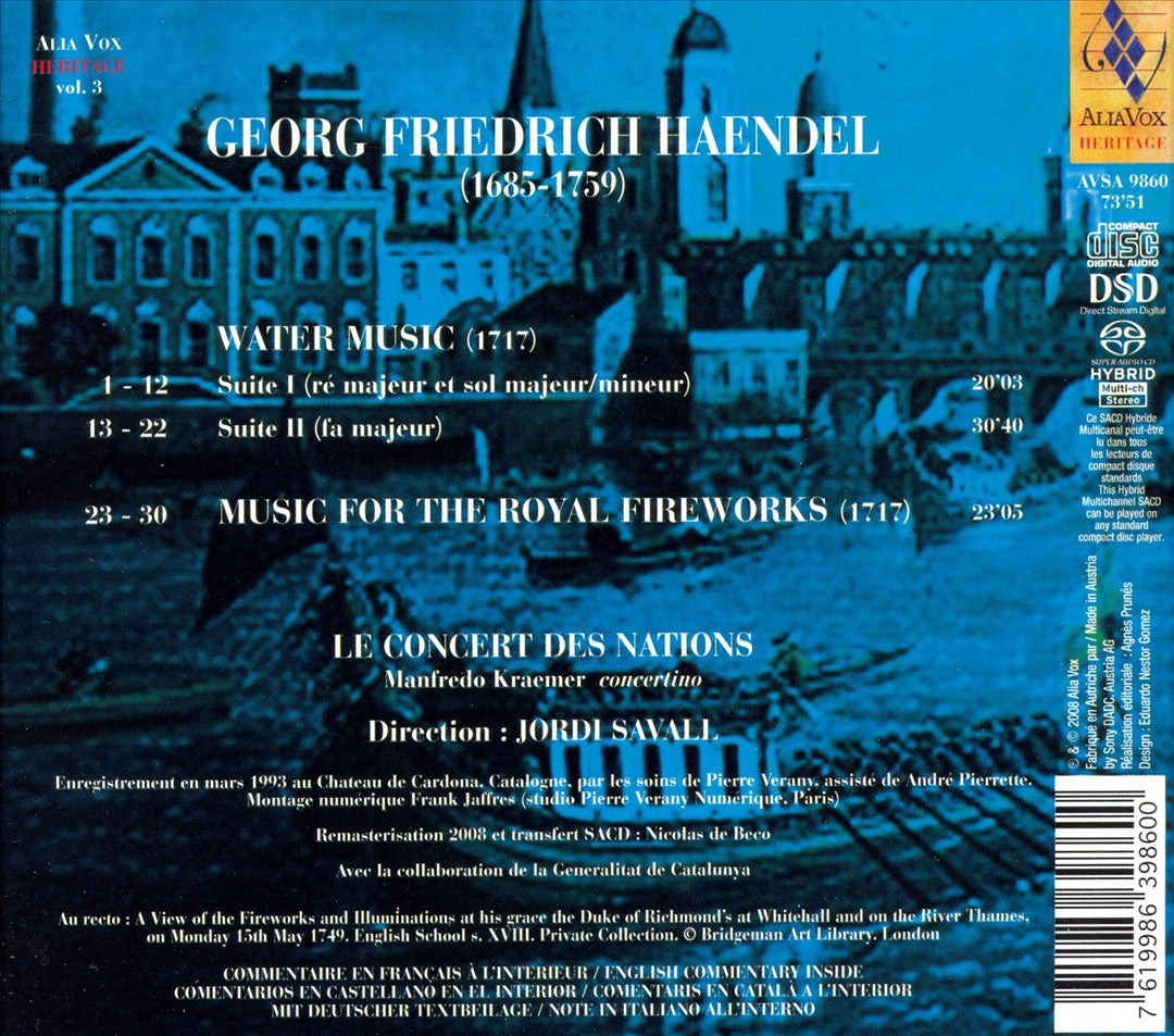 Handel: Water Music; Music for the Royal Fireworks cover art