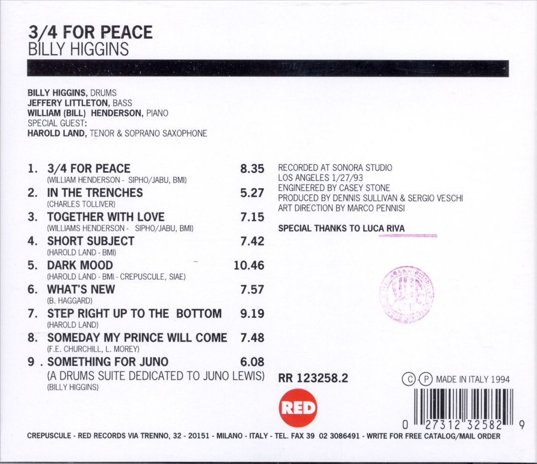 3/4 For Peace cover art