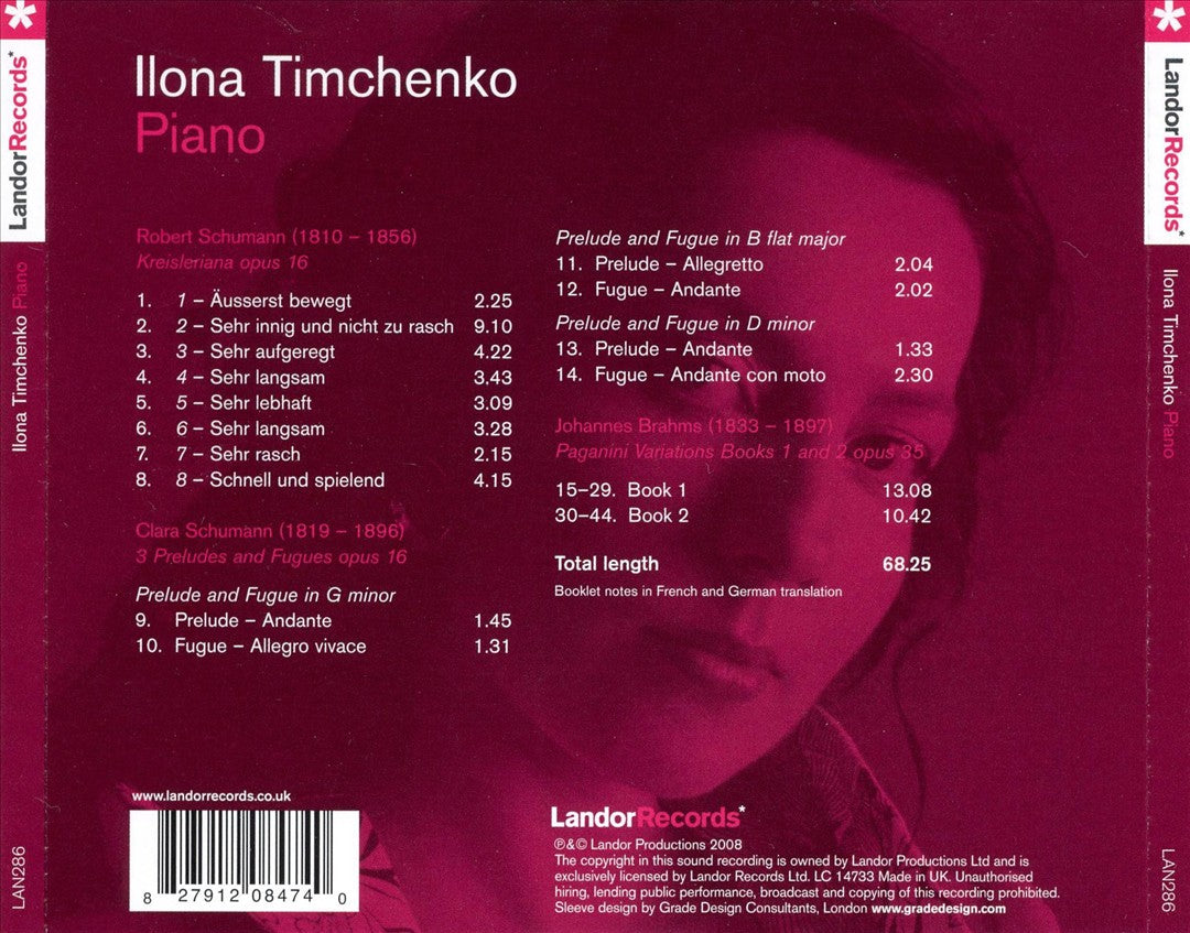R. Schumann: Kreisleriana; C. Schumann: 3 Preludes & Fugues; Brahms: Paganini Variations Books 1 & 2 cover art