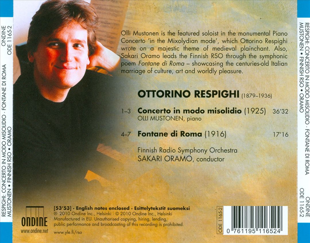 Ottorino Respighi: Concerto in Modo Misolidio; Fontane di Roma cover art