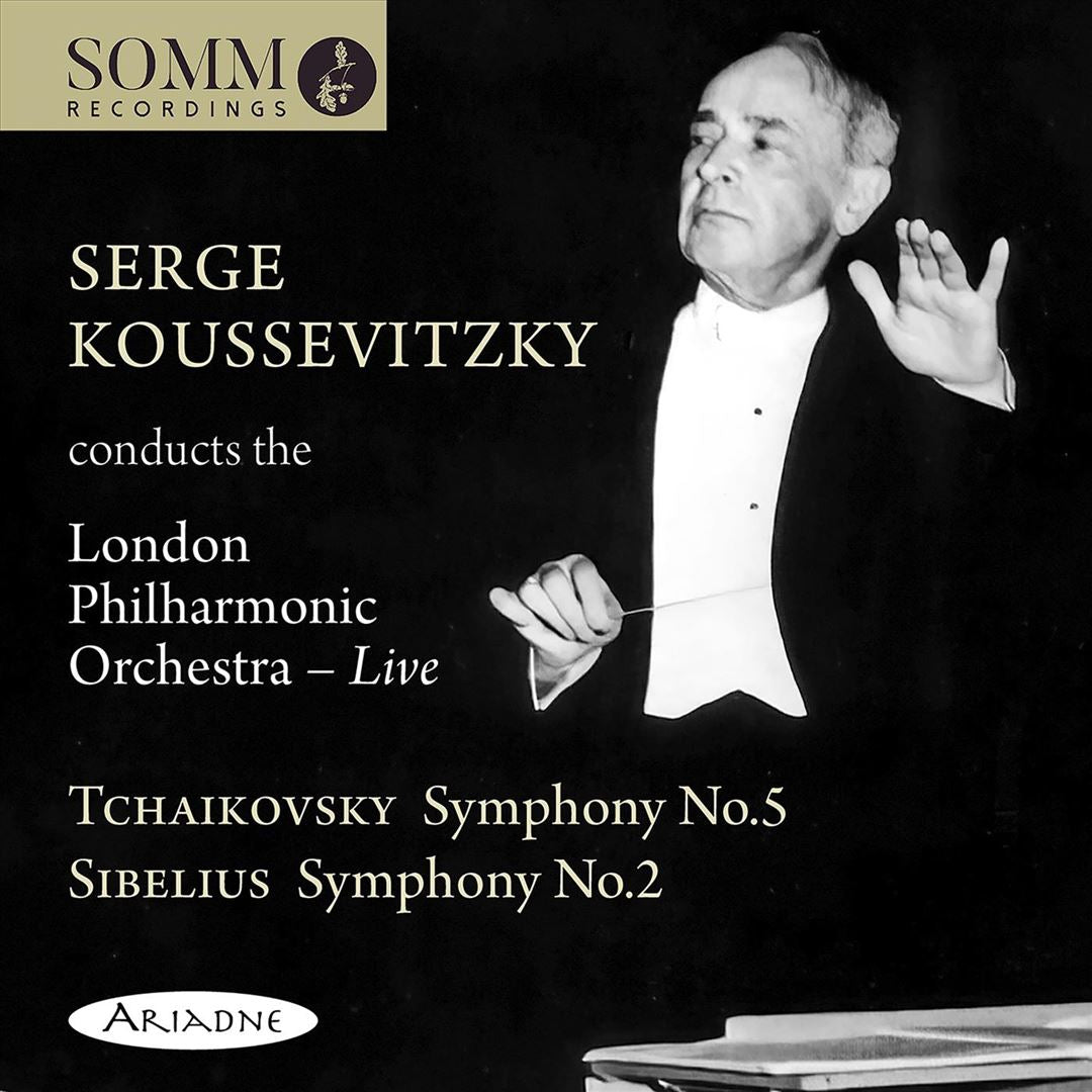 Serge Koussevitzky conducts the London Philharmoonic Orchestra: Tchaikovsky, Sibelius cover art