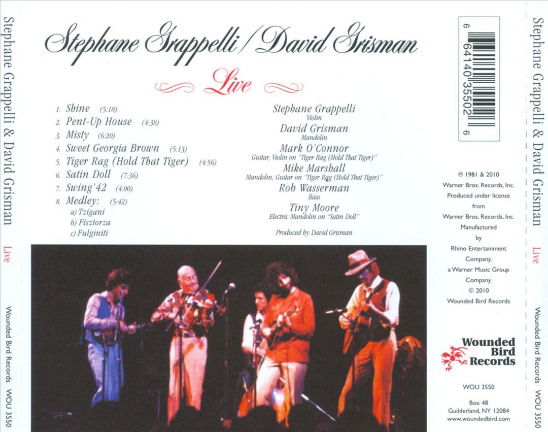 Stephane Grappelli & David Grisman Live cover art