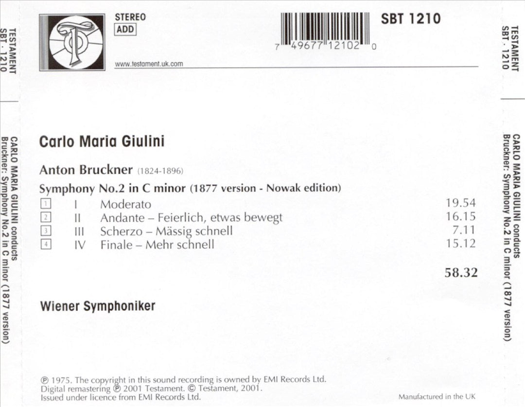 Bruckner: Symphony No. 2 cover art