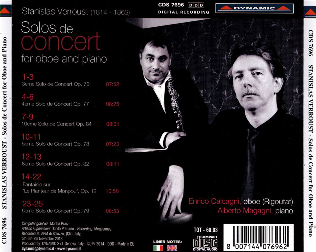 Stanislas Verroust: Solos de Concert for Oboe and Piano cover art