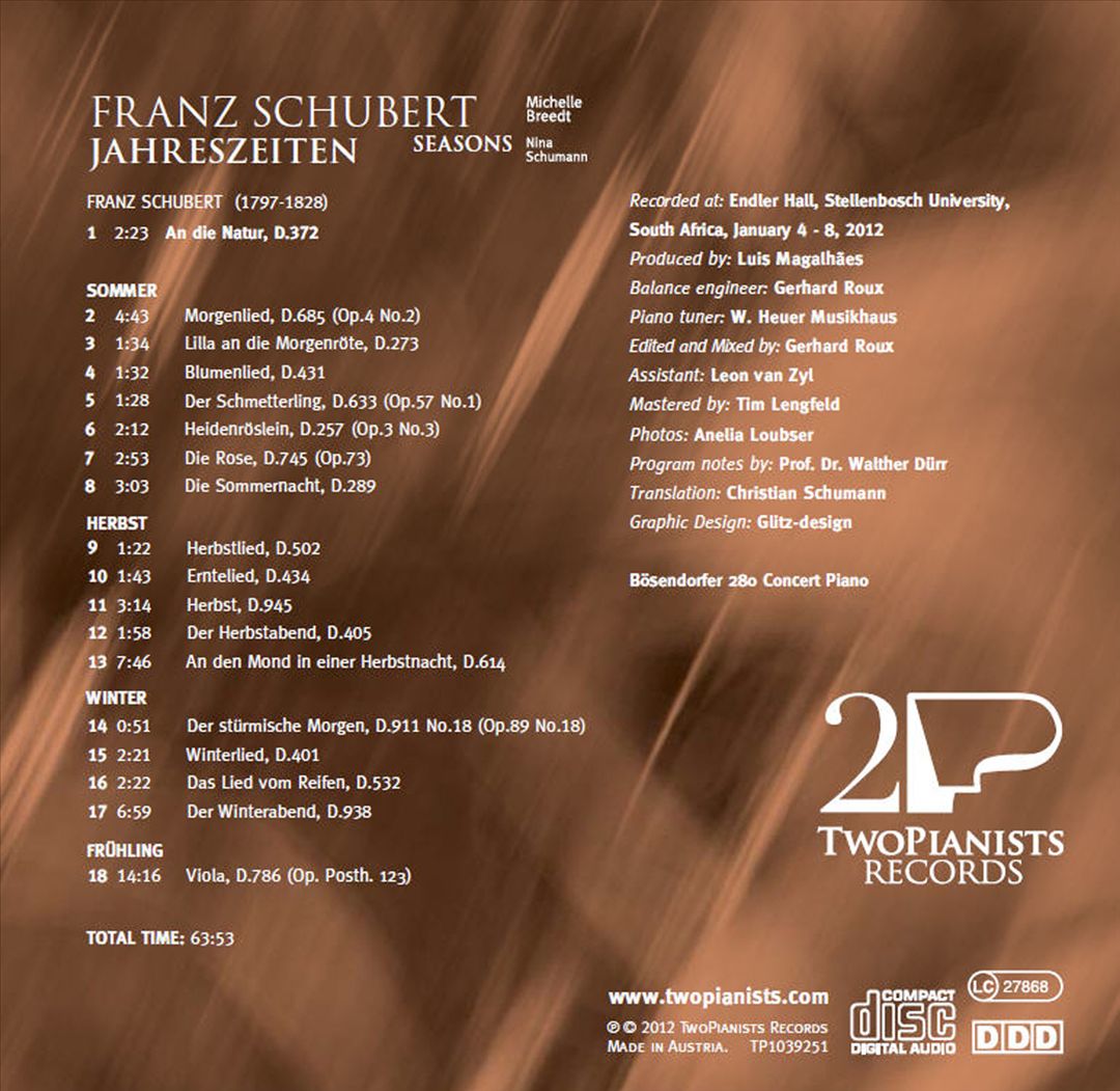 Schubert: Jahreszeiten cover art
