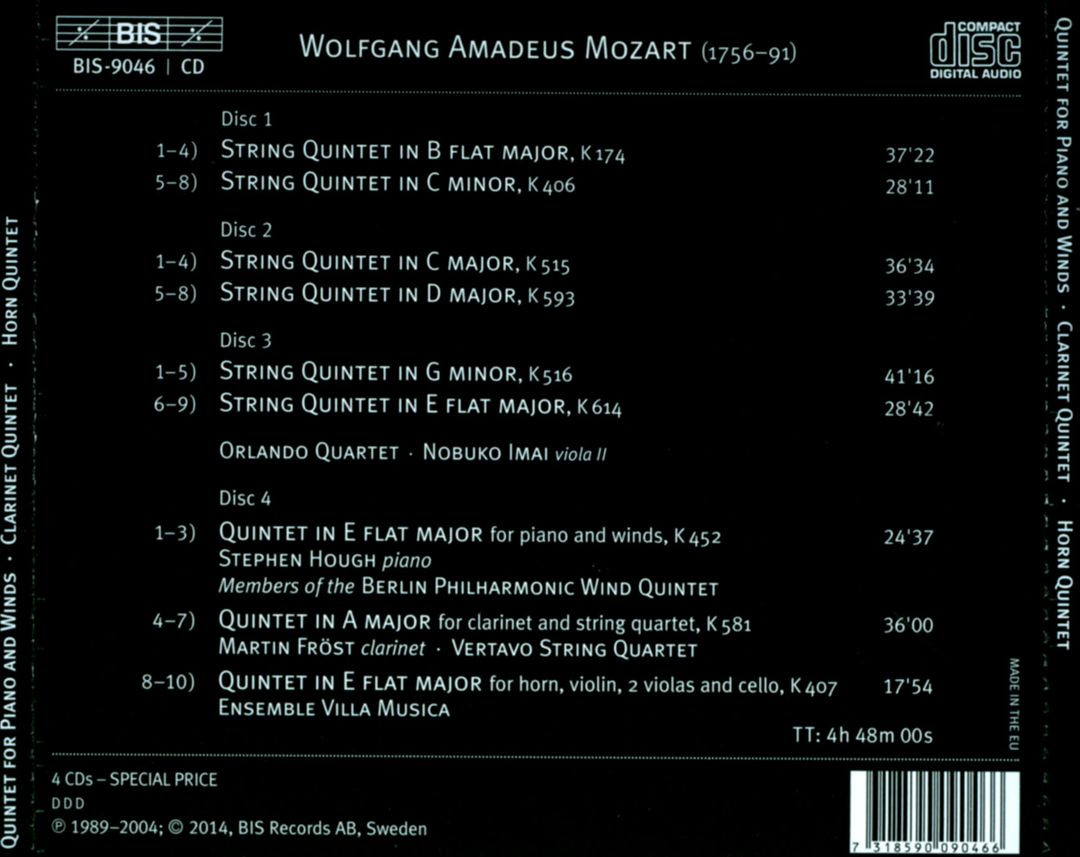 Mozart: Quintets cover art