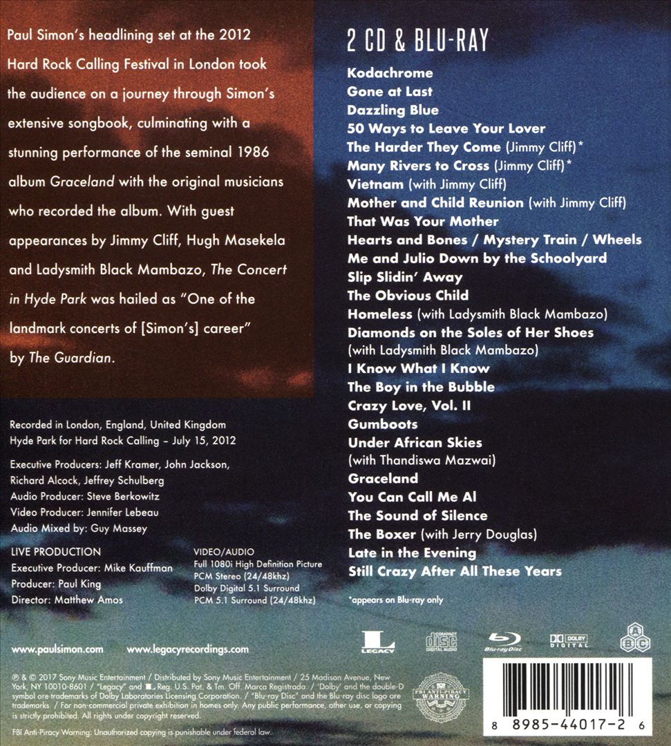 Concert in Hyde Park [2 CD + Blu-ray] cover art