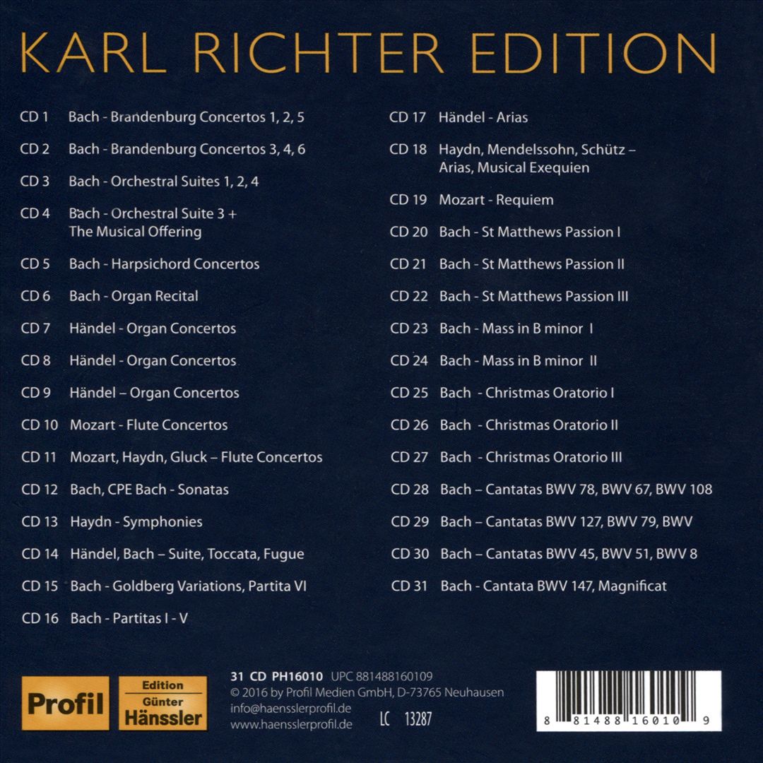 Karl Richter Edition: Bach, Mozart, Händel, Haydn cover art