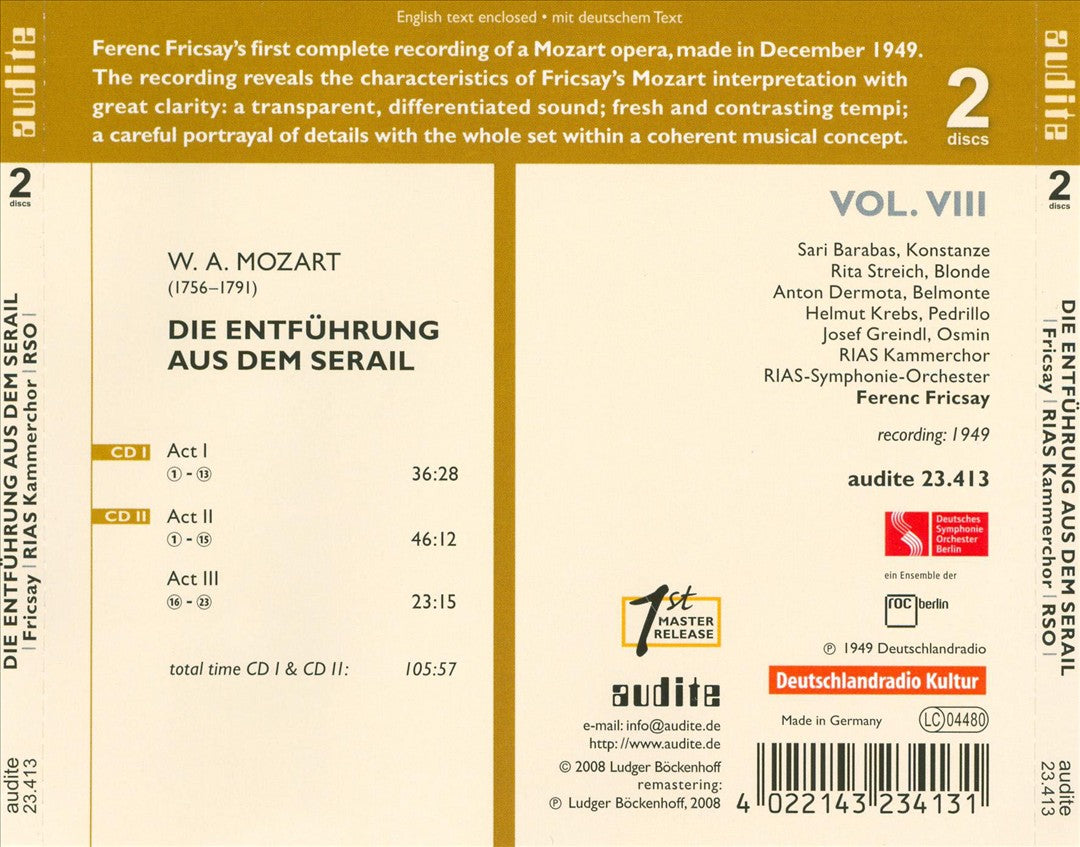 Mozart: Die Entführung aus dem Serail cover art