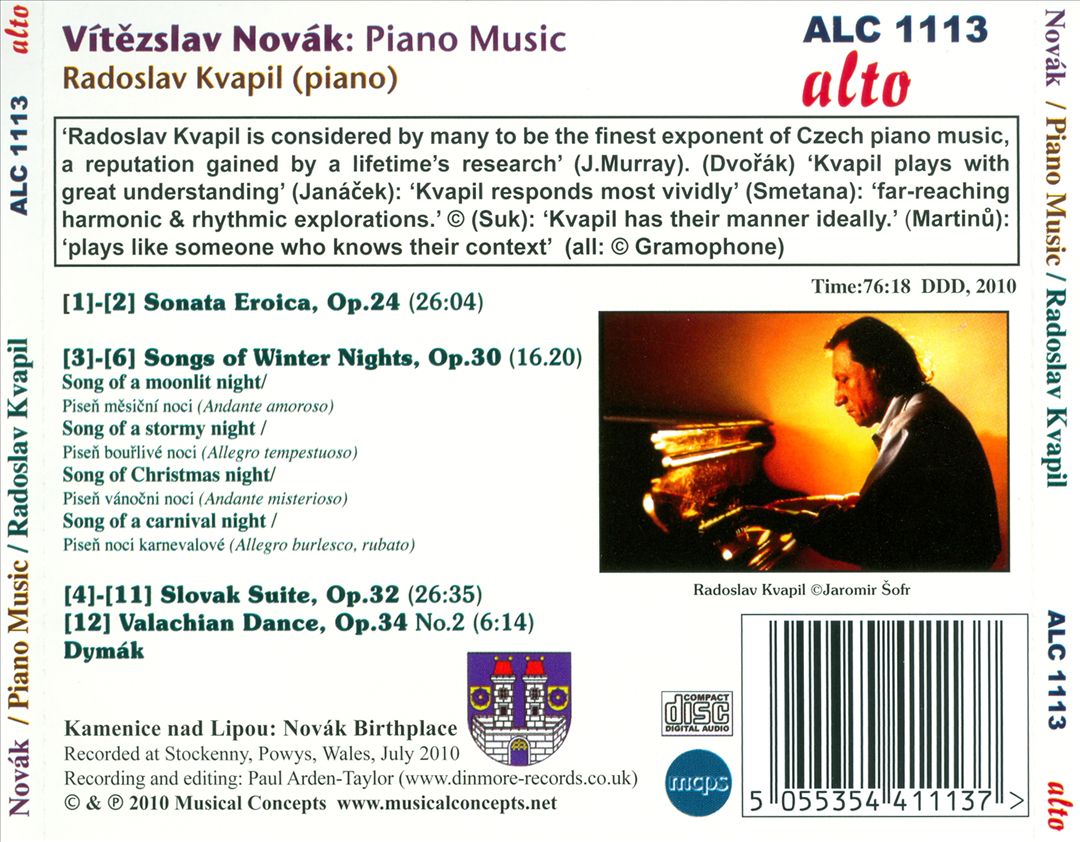 Vítezslav Novák: Piano Music cover art
