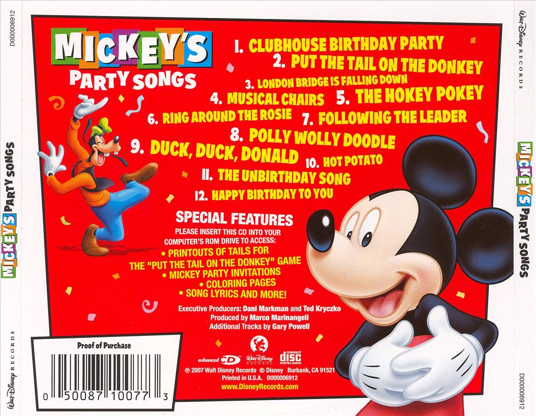 Mickey's Party Songs cover art