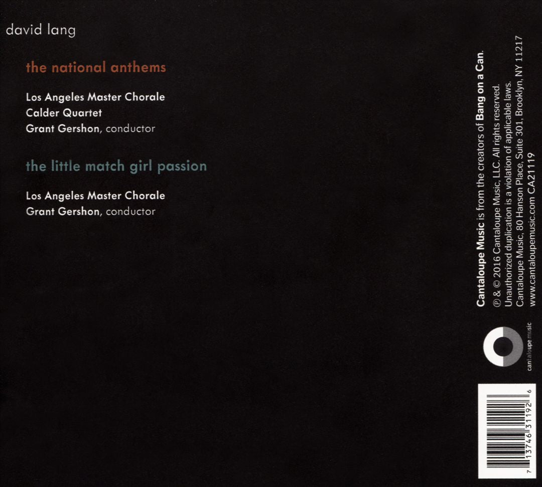 David Lang: The National Anthems cover art