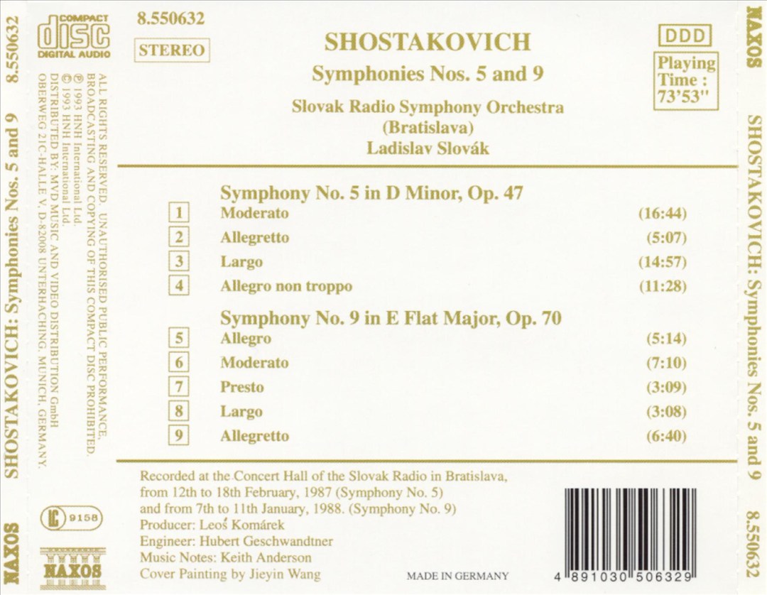 Shostakovich: Symphonies Nos. 5 & 9 cover art