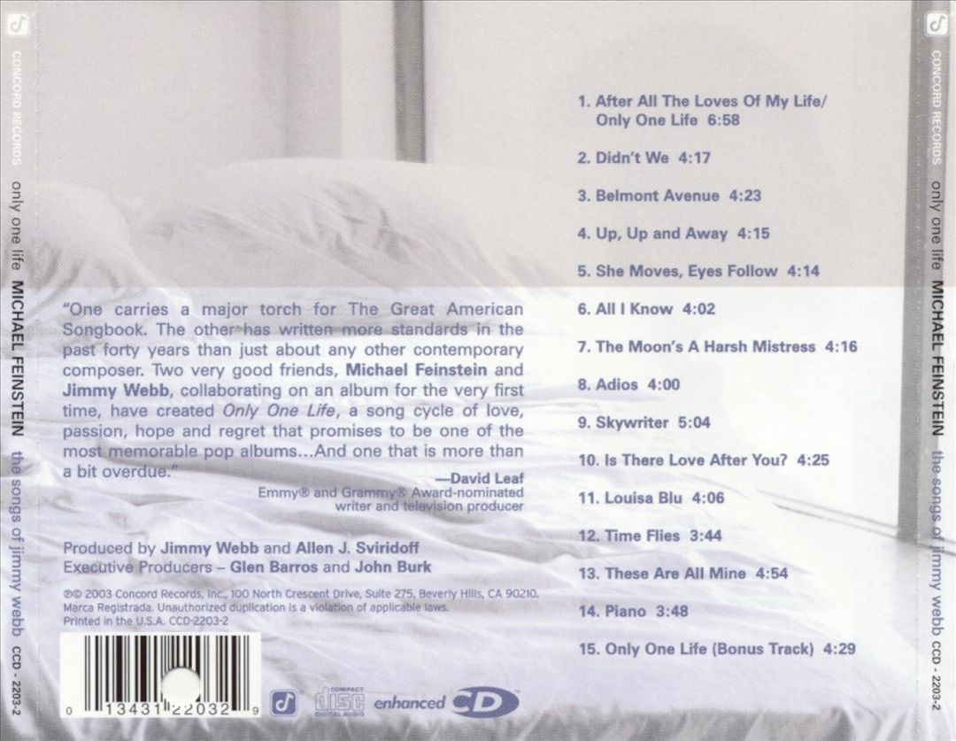 Only One Life: The Songs of Jimmy Webb cover art