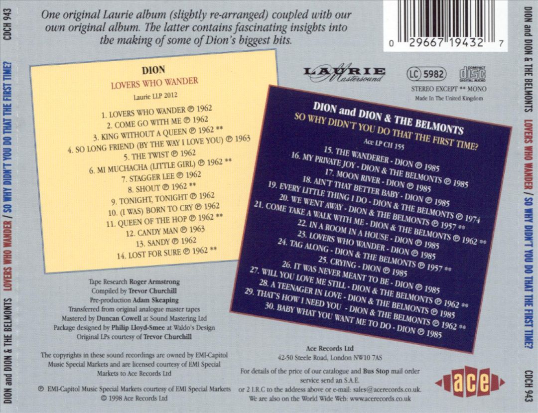 Lovers Who Wander/So Why Didn't You Do That the First Time? cover art