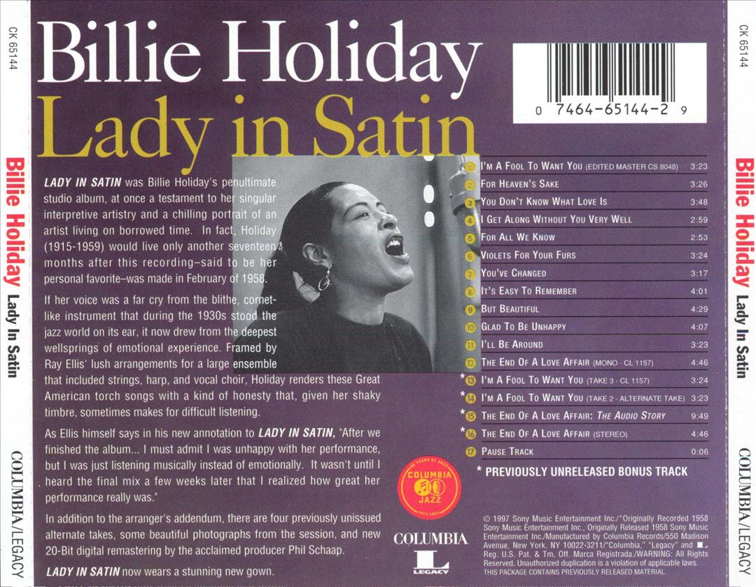 Lady in Satin cover art