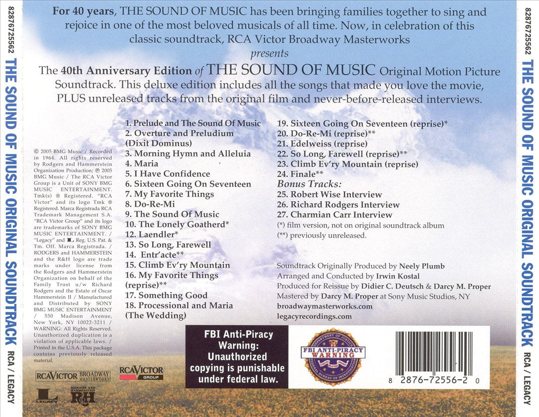 Sound of Music [Original Motion Picture Soundtrack] [40th Anniversary Special Edition] cover art