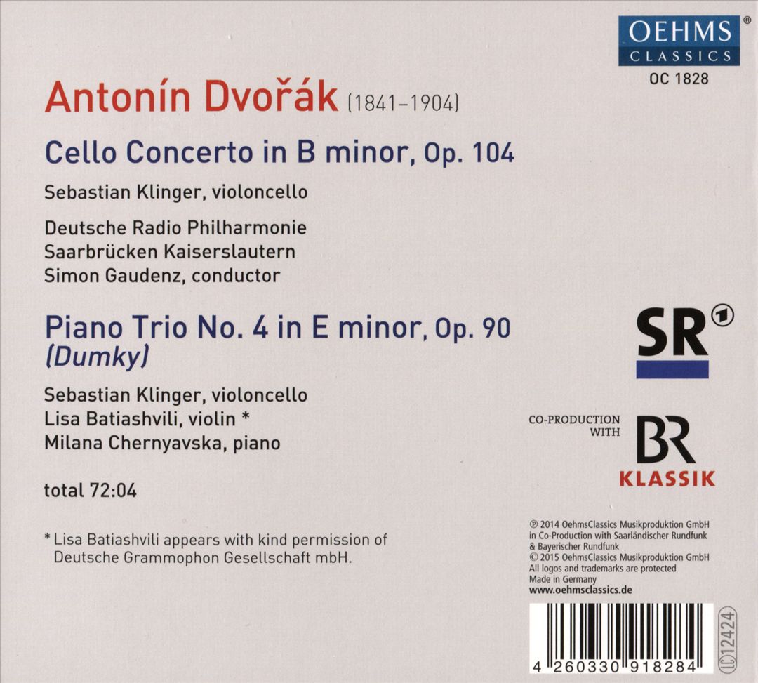Dvorák: Cello Concerto; Dumky Trio cover art