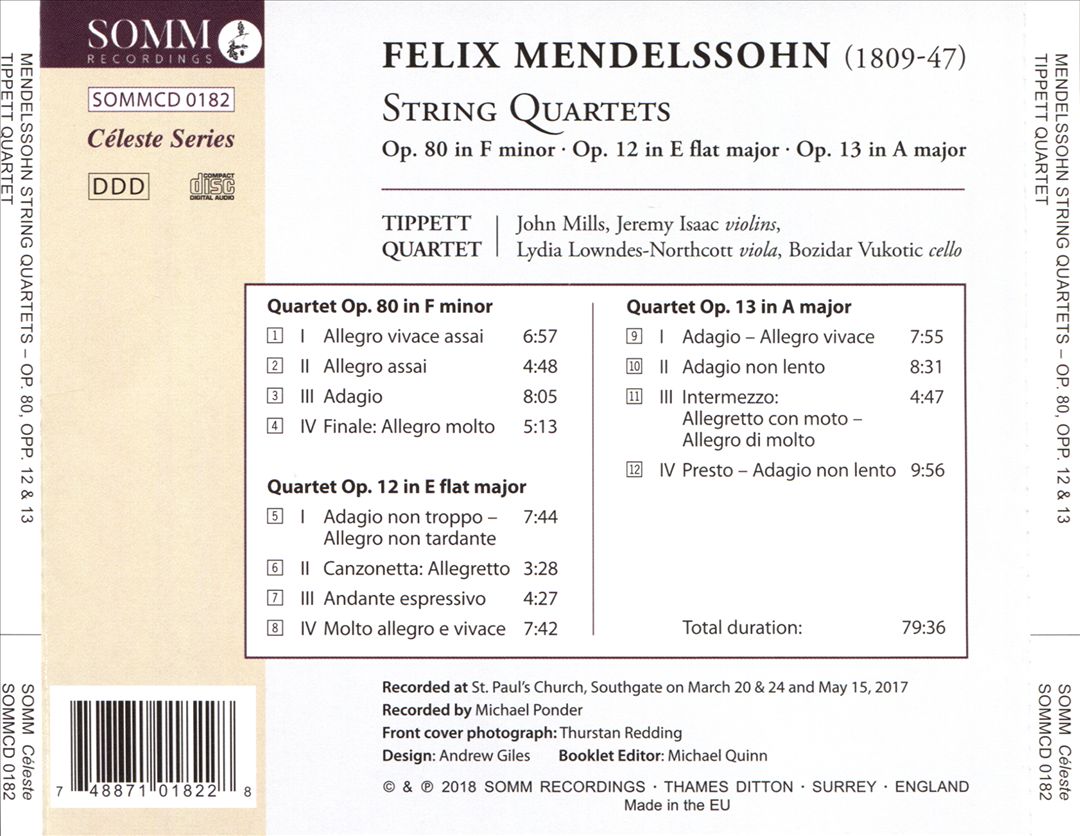Mendelssohn: String Quartets, Op. 80, Opp. 12 & 13 cover art