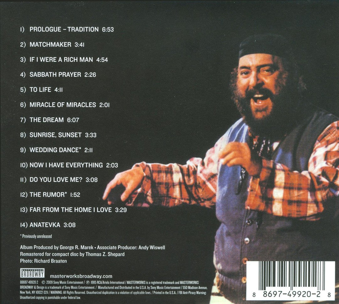 Fiddler on the Roof [Original Broadway Cast Recording] cover art