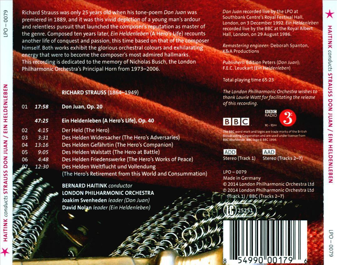 Haitink conducts Strauss: Don Juan; Ein Heldenleben cover art