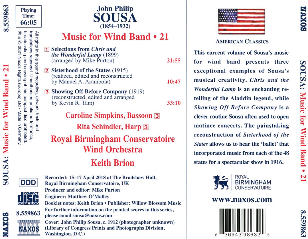John Philip Sousa: Music for Wind Band, Vol. 21 cover art