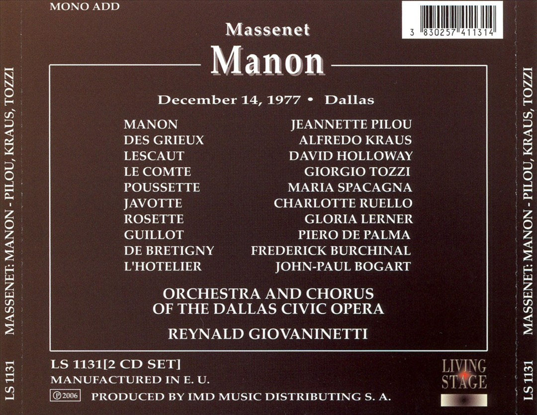 Massenet: Manon cover art