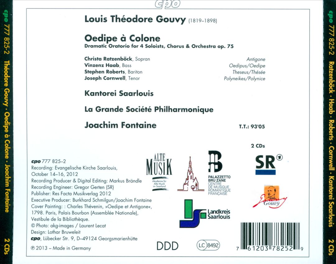 Théodore Gouvy: Oedipe à Colone cover art
