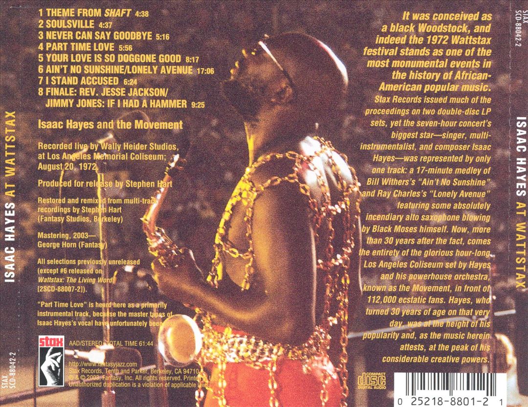 Isaac Hayes at Wattstax cover art