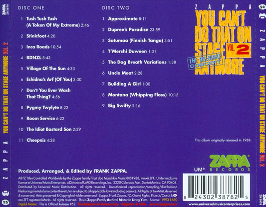 You Can't Do That on Stage Anymore, Vol. 2 cover art