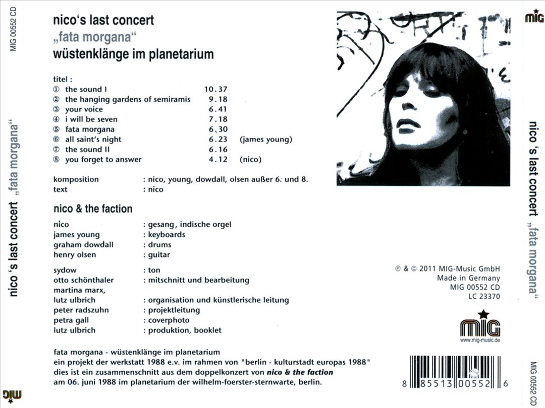 Nico's Last Concert: Fata Morgana cover art